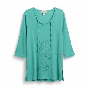 Cathy Daniels Teal Textured Tunic